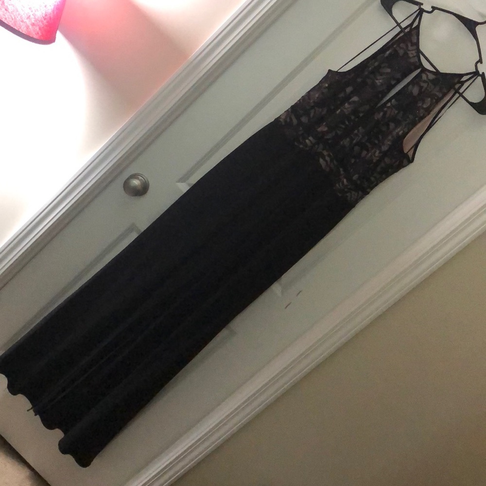 Black and beige gown